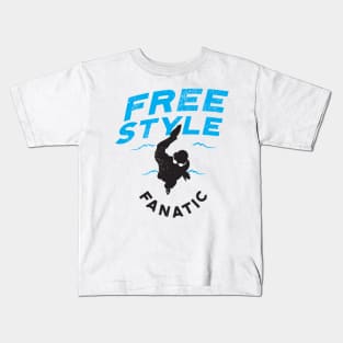 Freestyle Fanatic Swimmer 2 Kids T-Shirt